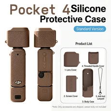 포켓 4 실리콘 커버 보호 케이스 렌즈 DJI 액세서리용 스크래치 방지 슬리브 그립 ﻿, 01 For Pocket 4, 04 Without Base
