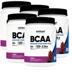 뉴트리코스트 아미노산 파우더 2:1:1 포도맛 Nutricost BCAA, 5개