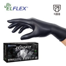 다이아텍스 제로핏 식품용 니트릴장갑100매 검정 질긴 요리 주방 셰프 고무장갑, 1개, L, 블랙