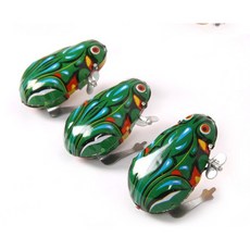 童年樂趣兒童鐵皮懷舊玩具 上鏈發條鐵皮青蛙 小寶寶玩具 地攤熱賣玩具, 1個