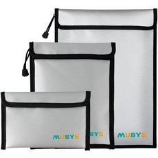 업그레이드된 내화성 방수 문서 가방 - 지퍼가 달린 안전한 머니 백 3팩 문서 홀더 파일 현금 여권 태블릿용 내화성 및 방수 보관 정리함 파우치 (그레이), 회색