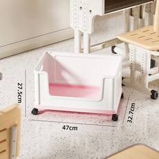 嗨購 書箱書本收納 學生教室宿舍桌下書籍整理大容量裝書筐, 櫻花粉, 1個