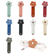 XVYLFZNP 9피스 꽃 코드 오거나이저 케이블 관리 USB 정리 가죽 충전기 이어폰 전화 충전 코드용 314251 9038945155