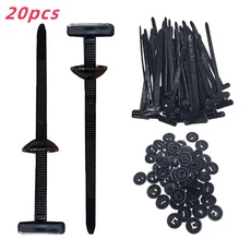 20/50/100pcs 나일론 범용 케이블 타이 바늘과 버튼 디자인 케이블 타이가있는 헤비 듀티 자동 잠금 지퍼, 01 20 packs