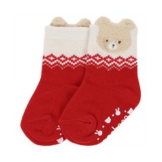 아가방 수성동아NC 2025 FW 귀여운 곰돌이 얼굴이 들어간 미끄럼방지 양말