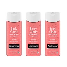 뉴트로지나 Neutrogena 바디 클리어 여드름 핑크자몽향 바디워시, 3개, 251ml
