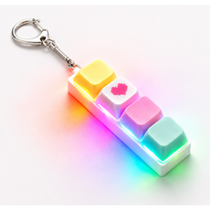 LED리뉴얼 하트마카롱립 키보드키링 키캡키링 딸깍이 키링 열쇠고리 키홀더