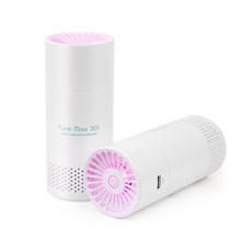데코 PM301 원통형 미니 실내 및 차량용 공기청정기 (H11 헤파필터), 화이트