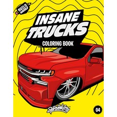 미친 트럭 색칠 책 68세 와 청소년을 위한 60페이지의 페이지가 있는 픽업 모험, 기본