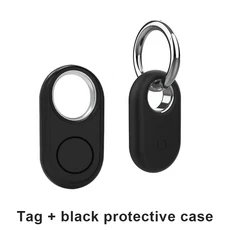 블루투스 스마트 태그 안드로이드 트래커 (실리콘 홀더 포함) 구글 허브와 연동 키 찾기 여행 가방 수하물, 10 Black w black case