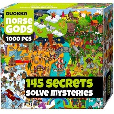 QUOKKA 성인용 이집트 신을 위한 1000피스 직소 퍼즐 - 성인용 퍼즐 1000피스 프리미엄 박스 포장 - 매우 재미있는 숨겨진 비밀 및 오디오 스토리 - 완벽한 휴식 및, 노르웨이