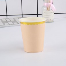 一次性紙碗 燙金加厚 生日派對小吃碗, 紙杯粉色10個, 1個