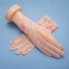 MEIXIZILIAN 蕾絲防曬手套 觸屏冰絲蝴蝶結手套
