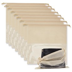 Letsinstyle 8피스 44.8 x 44.8cm(17.8 x 17.8인치) 부직포 원단 대형 천 보관 파우치 드로스트링 여행용 보관 가방 핸드백 지갑 신발 부츠용 먼지, Letsinstyle 8피스 44.8 x 44.8cm(