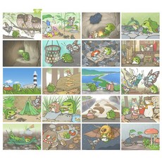 迷你旅行明信片卡片 旅行青蛙背包客紀錄 (20張/組), 1個