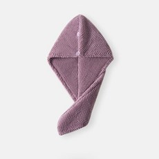 珊瑚絨乾髮帽，強吸水速乾，柔軟不掉毛，鳳梨格設計, 紫色,65*25, 1個