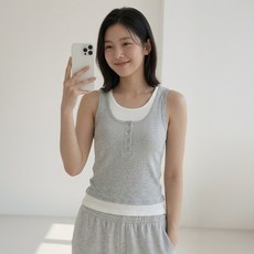 브라 없이 편한 찰랑이는 모달 레이어드 홈웨어 세트 H301