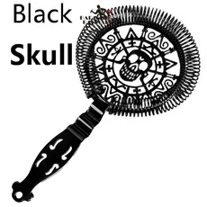 바 스트레이너 스프링 칵테일 스트레이너 스테인레스 스틸 디럭스 스트레이너 바 도구, 기타, 13 Black Skull