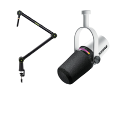 SHURE MV7 & Broadcast1 組合 11.11優惠 專業麥克風套裝 Podcast直播錄音首選, 1個, MV7+ & Broadcast1 白色,不加購 超值配件, MV7+ & Broadcast1 白色,不加購 超值配件