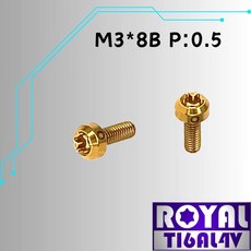 ROYAL M3*8B P:0.5 鈦合金錐形螺絲 土豪金, 1個