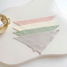 유아 순면거즈 스카프빕 4종세트 국내 제품, 1세트, 4개입, 혼합색 B
