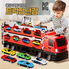 코코유 변신 접이식 대형 트럭 합금 카 남자아이 장난감 발사 기능 포함 Q622-16, 1개, 레드