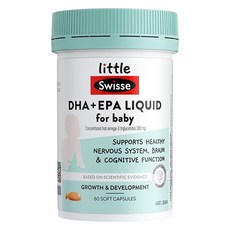 스위스 리틀 DHA + EPA 리퀴드 오메가 3 300mg 소프트 캡슐, 1개, 60정