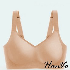 HanVo 包覆收副乳運動內衣 無鋼圈內衣 胸墊可拆 果凍軟支撐 後扣式胸罩