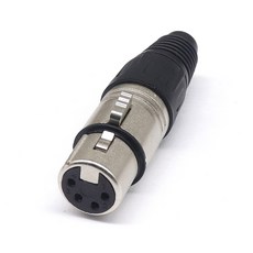 XLR 3/4/5 핀 남성/여성 마이크 오디오 케이블 플러그 커넥터 마이크 케이블 터미널 검정색 은색 마이크 플러그, 4PIN silver female