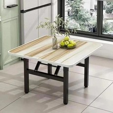 접이식 밥상 원목 노트북 테이블 이동식 원룸용 견고한, 1인용, 애플 우드 60x60x52