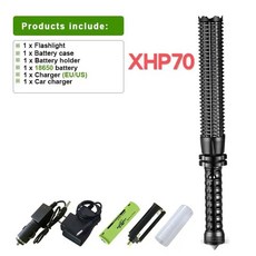 밝은 야구 방망이 손전등 토치 야외 자기 방어 검색, XHP70-Pack B, 1개