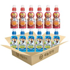 Pororo 乳酸飲料 草莓口味 235ml 6瓶+牛奶口味 235ml 6瓶, 1組