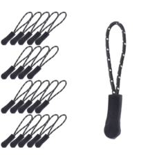 지노 다용도 스트랩 손잡이 끈 지퍼 고리, 20개, 토트블랙