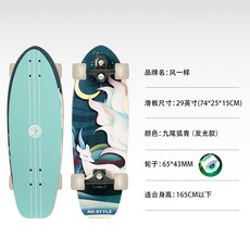 風一樣 陸地衝浪板四輪滑板 九尾狐青 29英寸, 九尾狐青_29寸發光, 1個