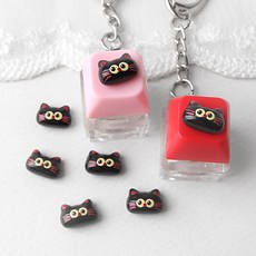 비즈아이 [6424-16]아크릴 키캡파츠 탑꾸재료 블랙고양이얼굴 11x8mm 1개