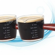 BCnmviku 샷 글라스 에스프레소 샷잔 트리플 피처 바리스타 싱글 스파우트 75ML 1팩 2개 WY
