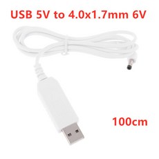 USB DC 전원 충전 케이블 4.0x1.7mm 플러그 PSP 1000 2000/3000 스피커 라우터 LED용 전원 충전 케이블 5V, 05 6V-White, 1개