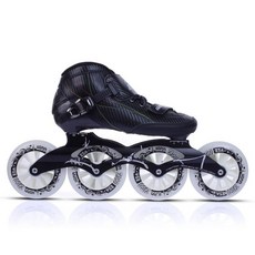 성인 레이싱 인라인 스케이트 스피드 롤러 신발, 1개, 블랙