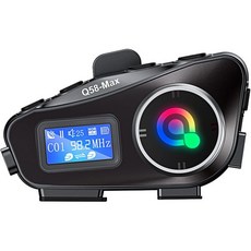 오토바이용 블루투스 헤드셋 500m 인터콤 기능 듀얼 BT5.3 칩 IPX6 방수 AI 음성 제어 LCD 디스플레이 대기 시간 300시간 통화 25시간 안드로이드 iOS 헬멧, Q58MAX