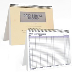 일일 차량 서비스 기록부 – 8.5 x 11 나선형 제본 자동차 파란색 잉크 내구성 90파운드 용지 및 수리 추적 딜러십 작업장 기록 100페이지권 1권, Book of 1