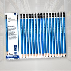 티엔에스 제도연필 스테들러 마스루모그래프 100-2B 미술 소묘용 12개입