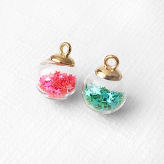 비즈아이 [7334-02]유리볼펜던트 크리스마스 스팽글별 16mm 1개