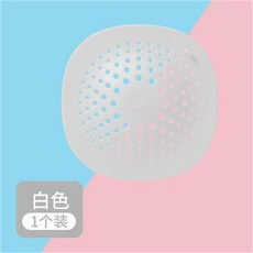 水槽防堵塞地漏過濾網 浴室廚房通用毛髮過濾器, 白色  單個裝