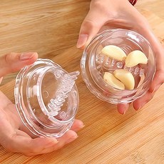 新款廚房創意家用塑料捻蒜盒壓蒜器蒜泥器蒜蓉器捻蒜泥盒, 1個, 精品蒜泥盒：出蒜細膩/雙排鈍刀-更省0,升級加厚【一套】安心食品材質