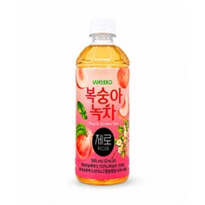 웰그린 복숭아녹차 제로, 500ml, 36개