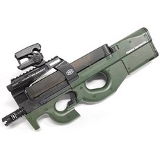 UB 수정탄 연사 듀얼 모드 전동건 5종 젤탄 자동 조준경 소음기 서바이벌, P90, 그린, 1개