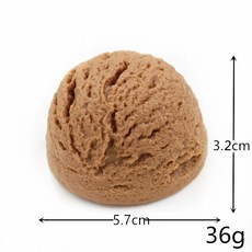 仿真冰淇淋球 冰激凌模型 甜筒 雪糕柜擺件 裝飾道具模型, 1個, 5.3cm 咖色 咖啡味