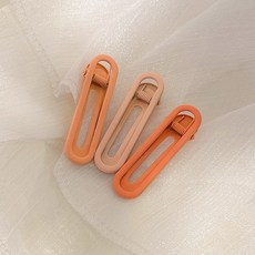 韓國醋酸無痕髮夾女四季側邊髮卡鴨嘴卡子化妝劉海夾碎髮夾子頭飾1004G橙色系3件(帶卡紙)默認顏色