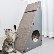 CREAM PET 貓咪直立式貓抓板躲貓貓屋, 1個, 混合顏色