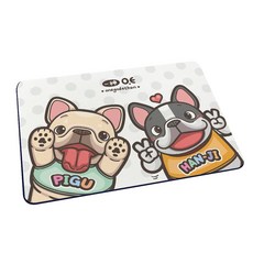 一神家族 法鬥皮古 軟式珪藻土吸水地墊 60x40x0.5 狗狗 硅藻土 腳踏墊 防潮 矽藻土PG0012, 1個, 皮古憨吉